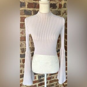 🦋AKIRA Beige and White Striped Knit Top